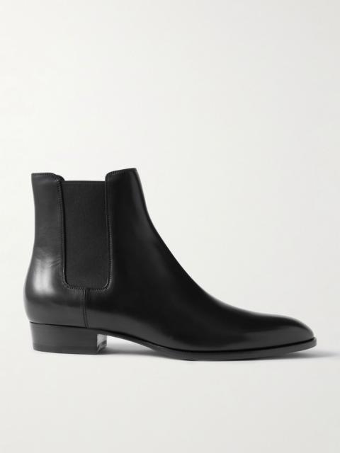 SAINT LAURENT Wyatt Leather Chelsea Boots Black