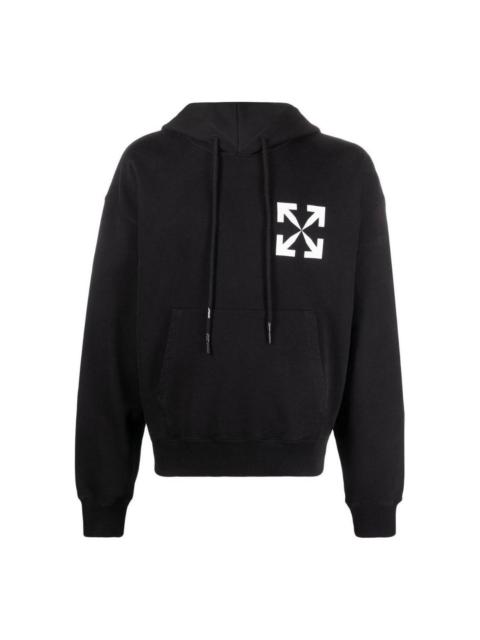 Off-White Arrows Logo-Print Cotton Hoodie 'Black' OMBB037C99FLE0081001