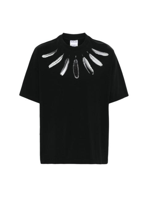 Collar Feathers cotton T-shirt