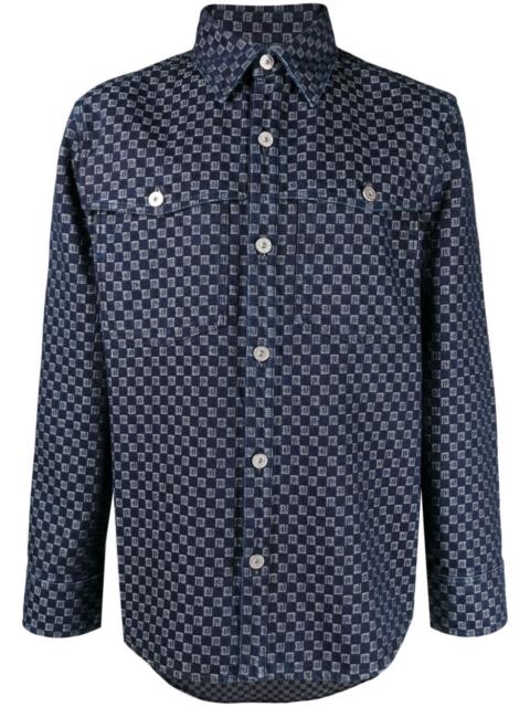 monogram-jacquard denim shirt