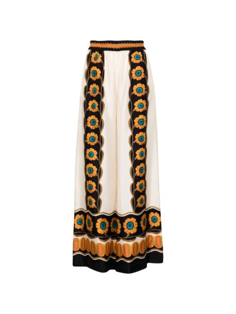 Daisy Chain silk palazzo pants