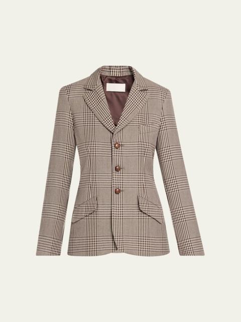 6397 Plaid Double-Face Wool Blazer