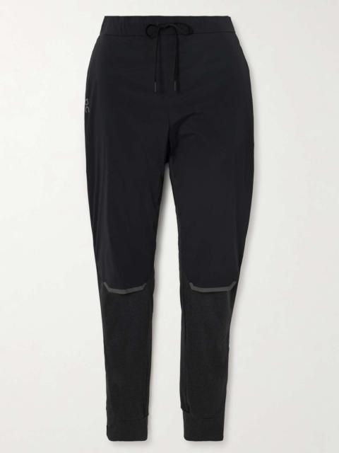 Weather stretch recycled-shell and jersey track pants