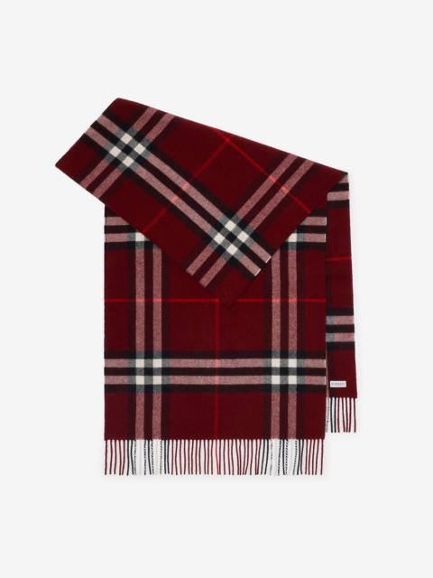 Wide Check Cashmere Scarf