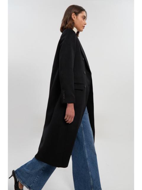 KAREN MILLEN Brushed Wool Double Breasted Tailored Midi Coat