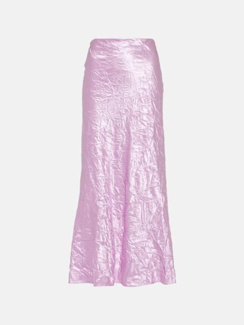 THE ATTICO Crinkled satin slip skirt