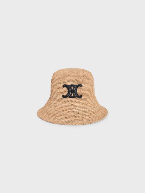 CELINE triomphe bucket hat in raffia