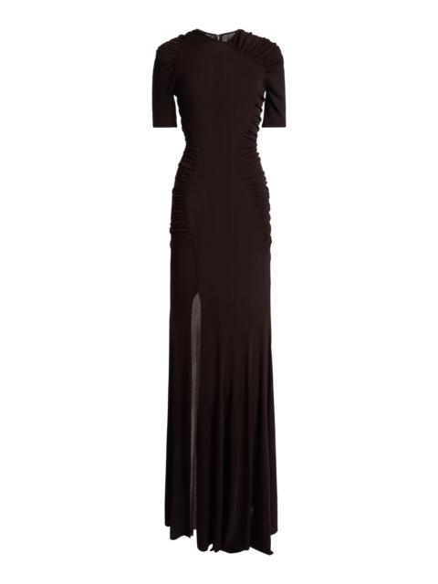Victoria Beckham Gathered Crepe Jersey Gown black