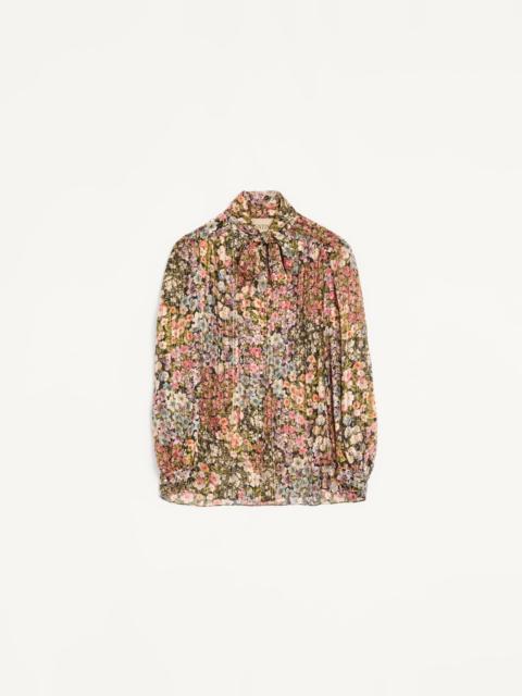 APRÈS L'HIVER ALLOVER FIORELLINI PEKIN PLISSÉ SHIRT