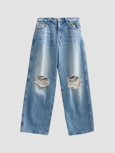 MOTHER Women's The Down Low Delinquent Zip Sneak Jeans - Floral Frenzy