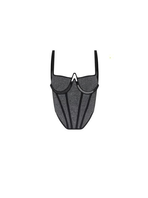 REFLECTIVE WIRE CORSET / GRY/BLK