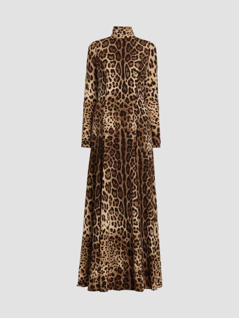 Dolce & Gabbana Women's Leopard Silk Charmeuse Maxi Dress - Leo