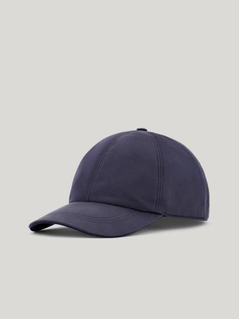 Canali BLUE COTTON BLEND BASEBALL CAP WITH PIPING