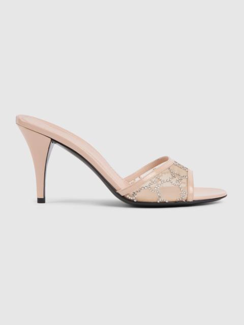 GUCCI Women's crystal slide sandal with Horsebit