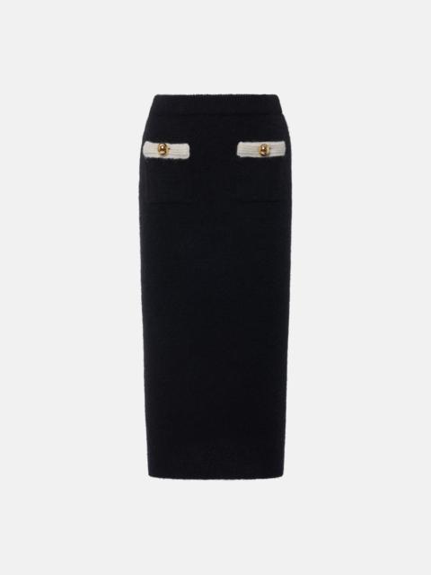 Alessandra Rich ALPACA KNITTED MIDI SKIRT