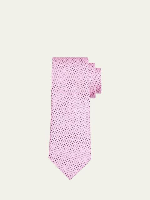 Men's Lattice-Print Silk Tie