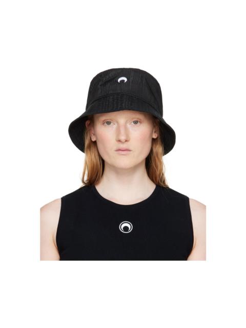 Marine Serre Black Regenerated Moire Bucket Hat