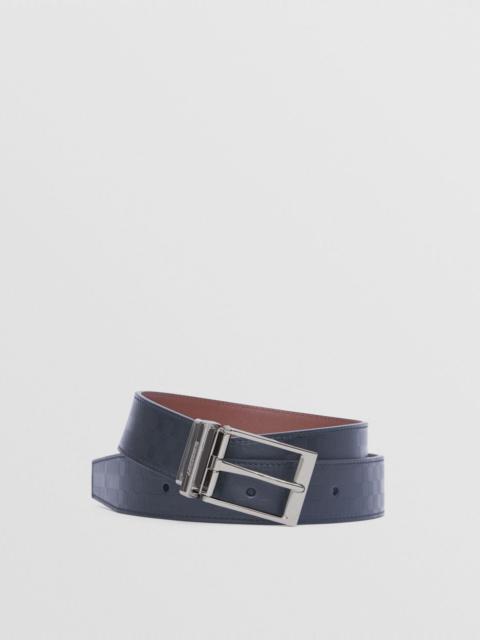 Burberry Reversible Embossed Check Leather Belt