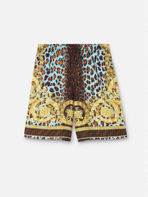 VERSACE Fendace Wild Baroque Silk Shorts