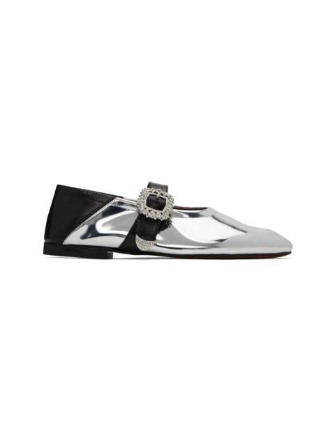 WALES BONNER Silver Glide Ballerina Flats