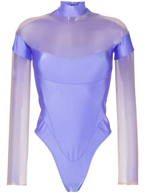 MUGLER sheer panelling long-sleeved body