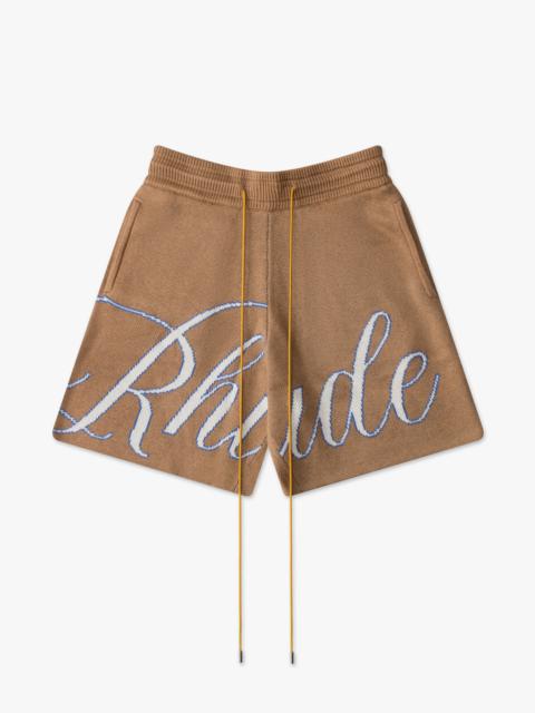 Rhude SCRIPT LOGO KNIT SHORT