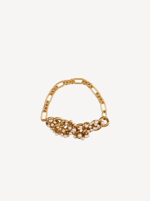 Balmain Sync necklace in brass and pearls