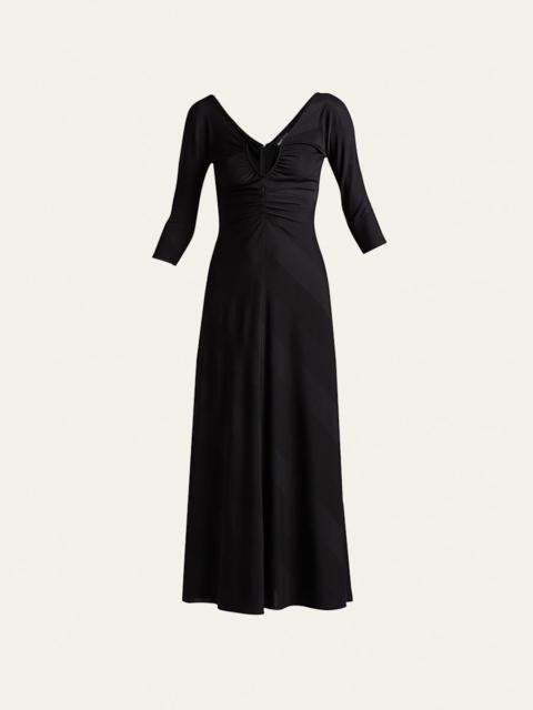 GIORGIO ARMANI Jacquard Jersey Diagonal Stripe Maxi Dress