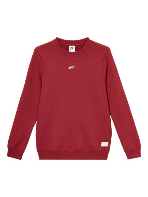 Nike (WMNS) Nike Sportswear Standard Fit Fleece Sweatshirt Asia Sizing 'CNY Red' IQ3827-613