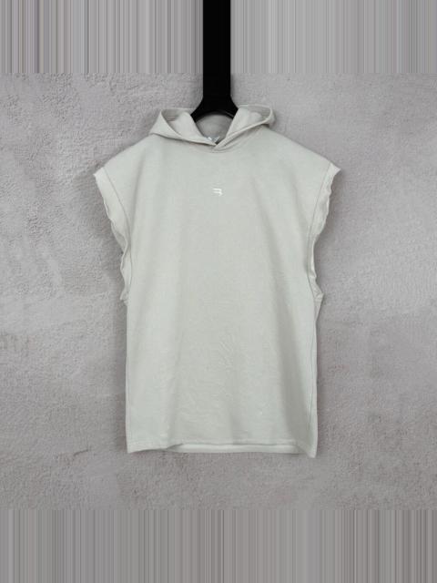 BALENCIAGA Balenciaga Pleated Sleeveless Vest Hoodie Boomerang Embroidered Short Sleeve Hoodie