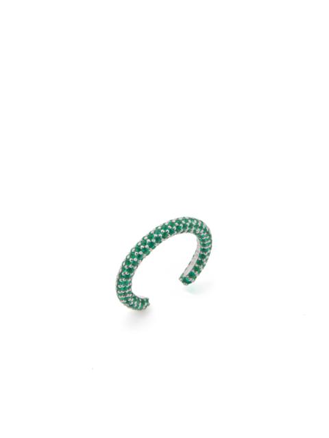GABRIELA HEARST Tarot Pave Ring in 18K White Gold & Emeralds