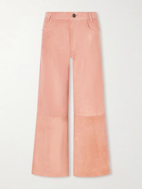STOULS Lilou suede wide-leg pants Pink