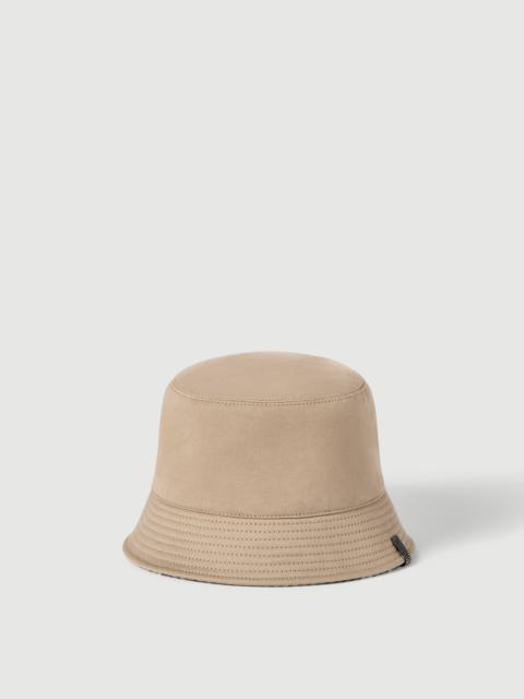 Brunello Cucinelli Cotton, linen and virgin wool reversible bucket hat with monili