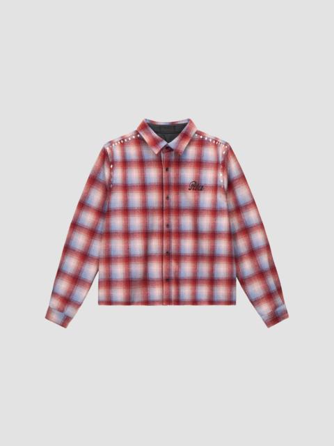 RTA Men's Curva Ultra Rynor Wool-Blend Button-Front Shirt - Red Plaid