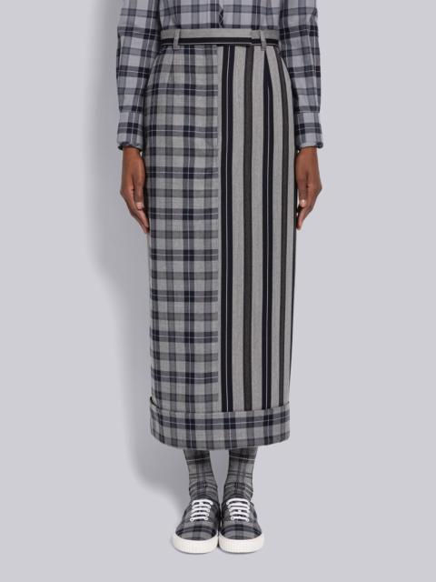 Thom Browne Fun-Mix Tartan Stripe High Waisted Straight Skirt