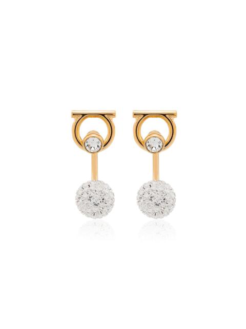 Gancini crystal-embellished earrings