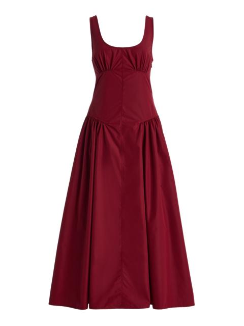 Proenza Schouler Kendall Tech-Cotton Midi Dress burgundy