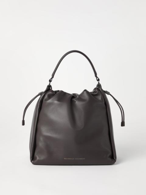 Brunello Cucinelli Mellow bucket bag in soft leather with monili