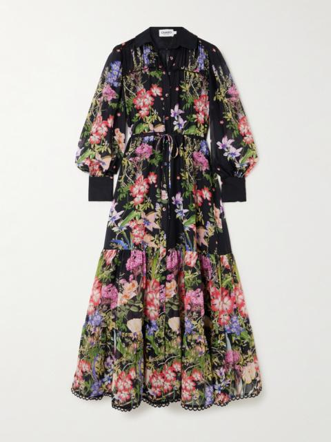 Charo Ruiz Lotus Floral-print Cotton-blend Voile Maxi Shirt Dress