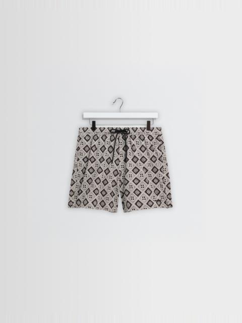 Wax London Brockwell - Ecru And Black Seersucker Swim Short