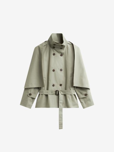 The Frankie Shop Charonne Scarf Short Trench - Sage