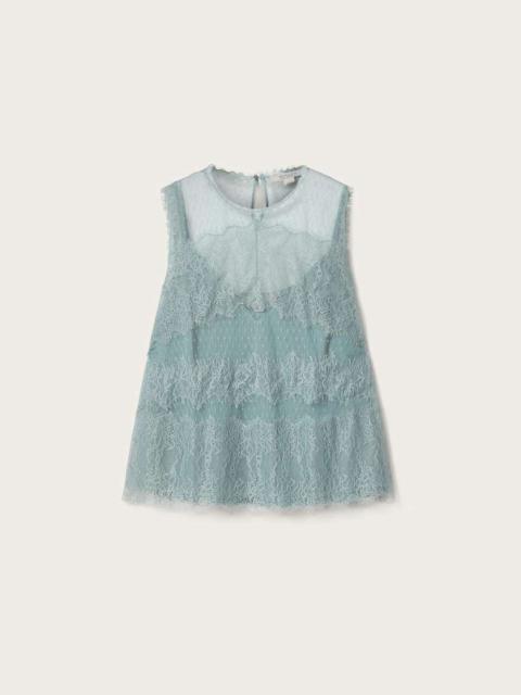 ALLSAINTS CLARA LACE MESH SLEEVELESS TOP