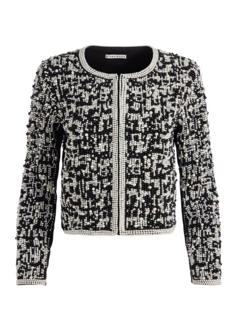 Alice + Olivia KIDMAN BOXY PEARL EMBELLISHED JACKET