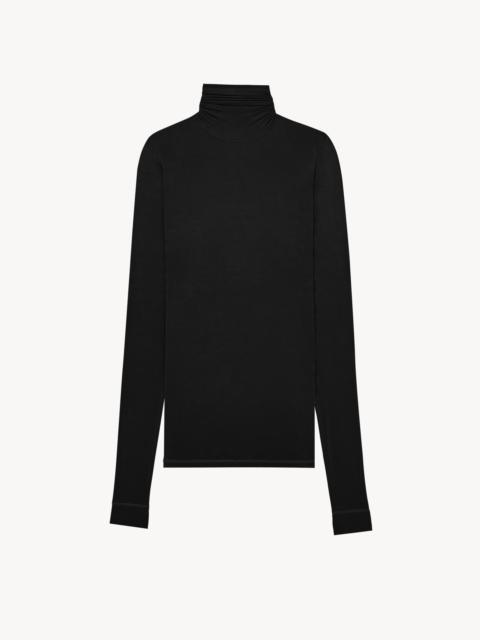 SAINT LAURENT TURTLENECK TOP IN STRETCH JERSEY