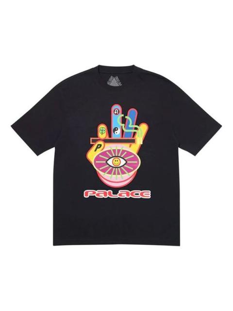 PALACE PALACE Hippy Cig T-Shirt Creative Pattern Printing Short Sleeve Unisex Black P18TS095