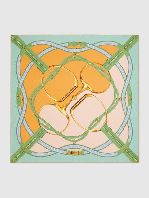 GUCCI Printed silk jacquard carré