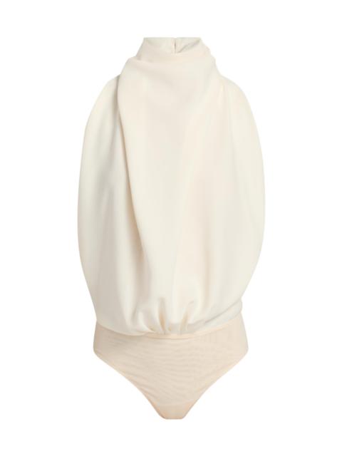 RONNY KOBO Women's Bethe Draped Bodysuit - Snow White
