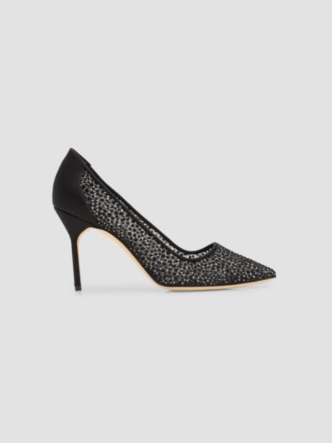 Manolo Blahnik Women's Polka Dot Mesh Stiletto Pumps - Black