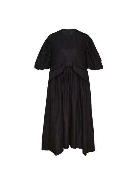 Simone Rocha MINI PUFF SLEEVE GATHERED BOW SMOCK DRESS - BLACK