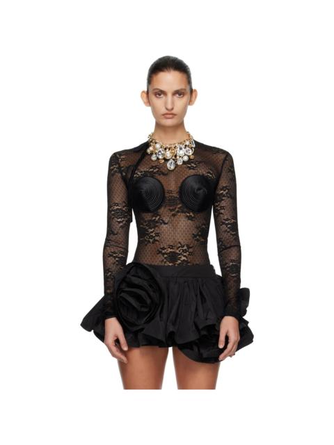 VAQUERA Black Lace Bullet Bra Bodysuit